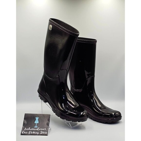 UGG Women's Eggplant Shaye Tall Glossy Waterproof Rain Boots Size 11 2519 - Picture 7 of 16